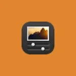 Imagem com a logomarca do Photo Editor com fundo laranja