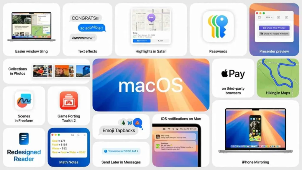 Imagem com recursos do macOS 15