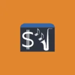Imagem com a logomarca do C* Music Player com fundo laranja