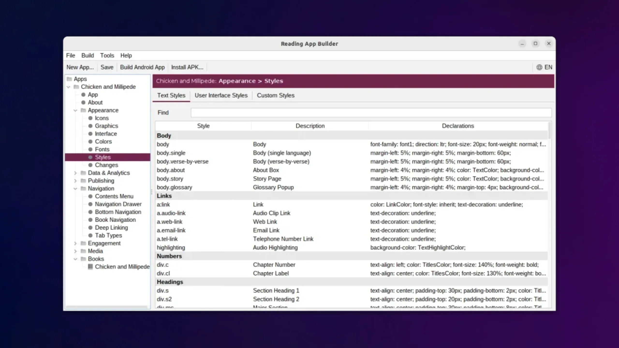 Instale o Reading App Builder no Ubuntu, Fedora, Debian e outras distribuições Linux com Flatpak 2 Imagem com a interface do Reading App Builder