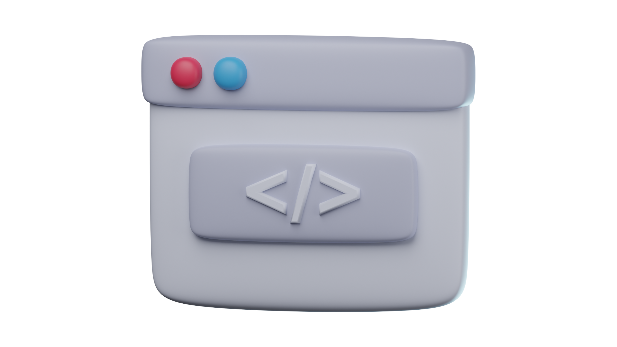Ícone de janela de código com símbolos de programação, representando scripts ou desenvolvimento de software.`