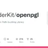 Página do GitHub do Open PGL mostrando estatísticas do projeto como colaboradores, issues, estrelas e forks