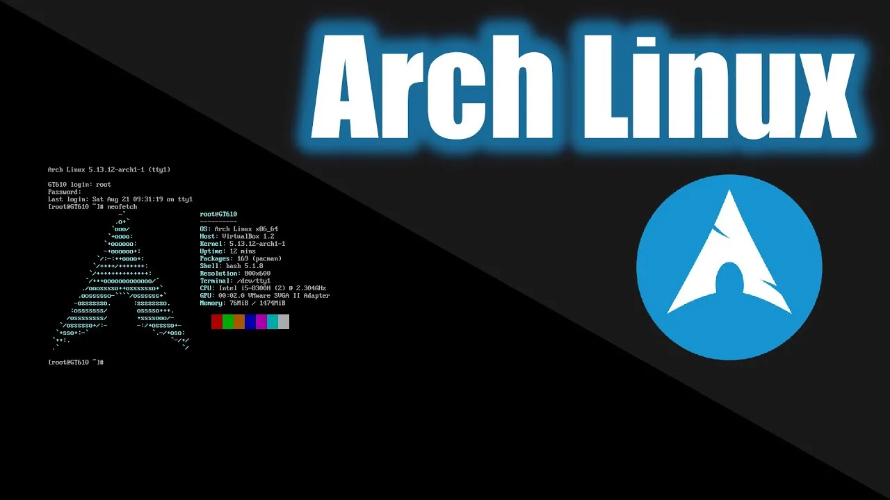 Terminal do Arch Linux, mostrando a flexibilidade dessa distribuição para cloud computing