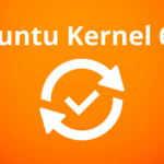 Imagem com fundo laranja com um simbolo com duas setas que lembram o fluxo de atualização e o titulo em branco Ubuntu Kernel 6.11