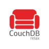 Logo do Apache CouchDB com um ícone de sofá vermelho e o texto 'CouchDB relax