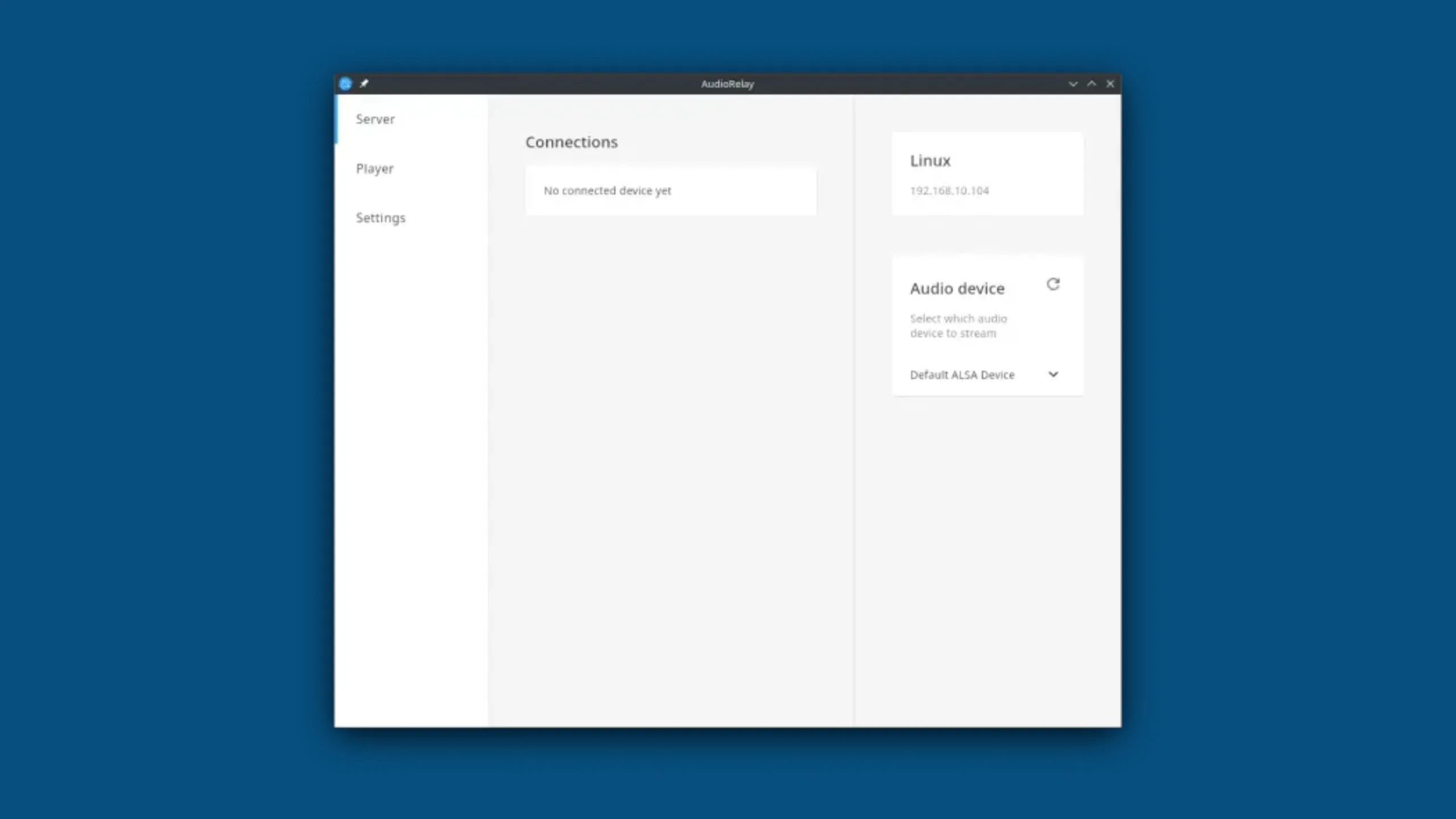 Instale o AudioRelay no Ubuntu, Fedora, Debian e outras distribuições Linux com Flatpak 2 Imagem com a interface do Audiorelay
