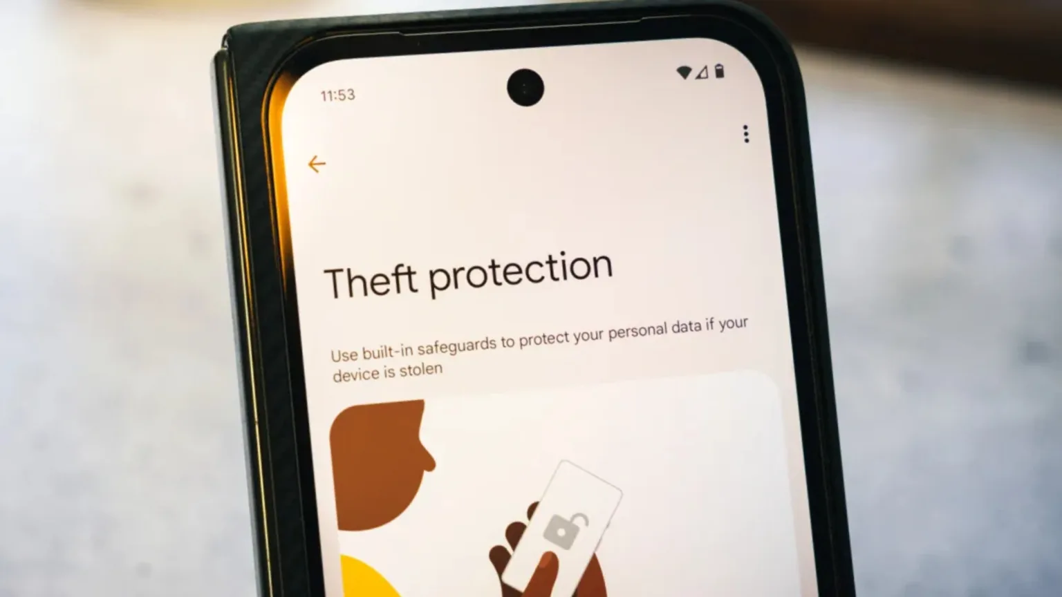 Como ativar a proteção contra furto no seu celular Android 1 Imagem com proteção contra roubo do Android