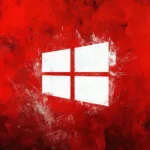 Imagem de logomarca do Windows com fundo vermelho