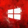 Imagem de logomarca do Windows com fundo vermelho