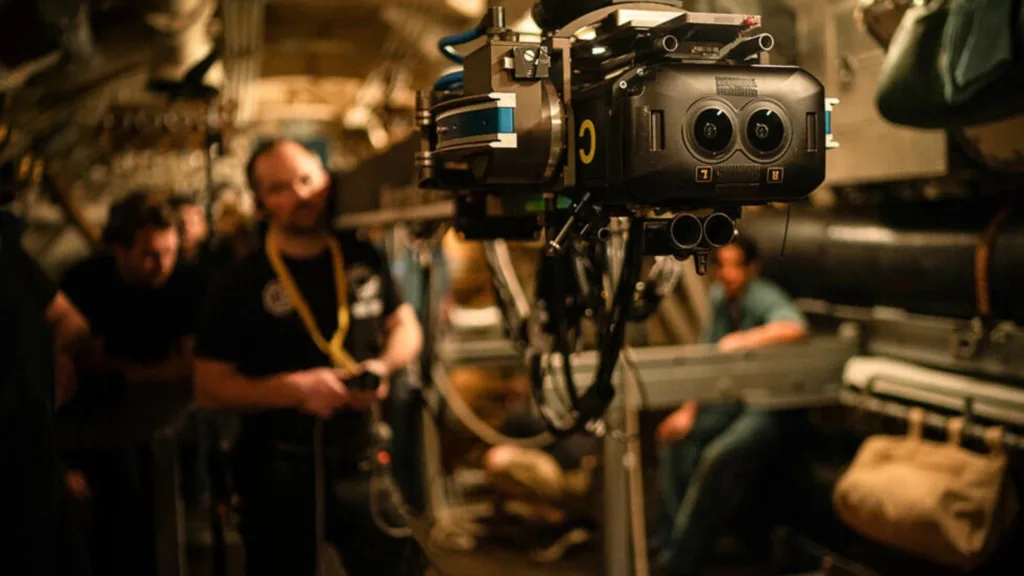 Imagem de câmera na gravação do apple immersive video segunda guerra