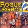 Imagem de Rogue Legacy 2 mostrando uma cena de ação com personagens de fantasia em estilo pixel-art, característico de jogos de plataforma roguelike. A arte do jogo é vibrante, com elementos medievais e cores intensas.