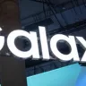 Imagem com a logomarca Galxy da Samsung