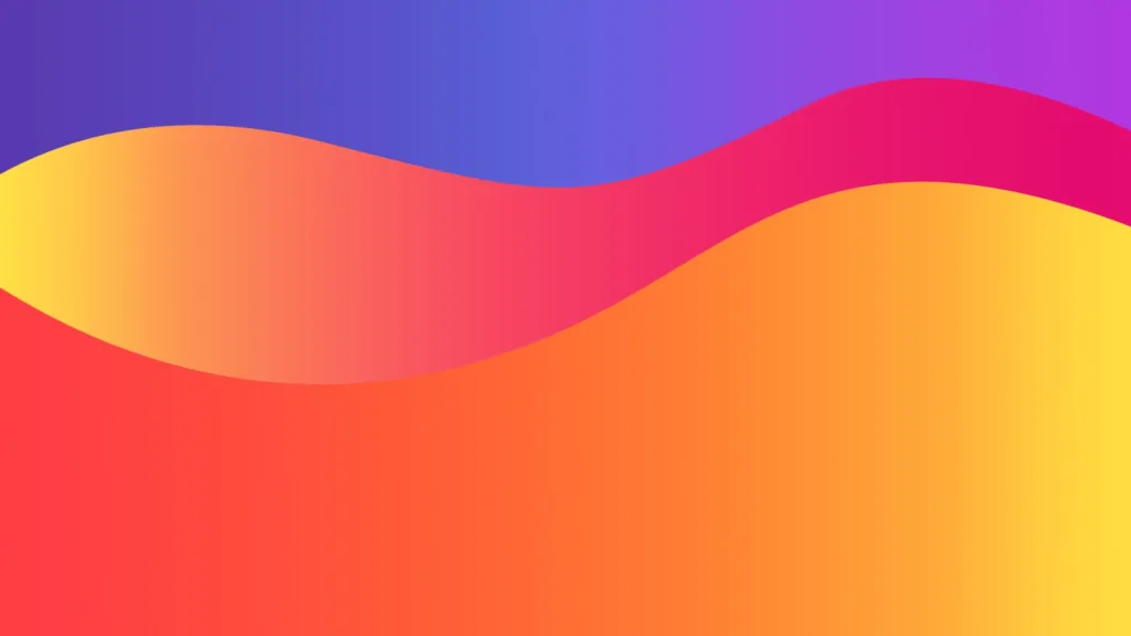 Imagem abstrata com curvas nas cores laranja, vermelho e roxo, representando o estilo visual moderno do Firefox.