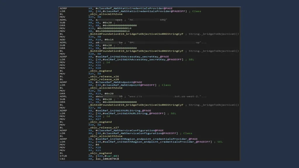 Credenciais da AWS na base de código do Crumbl