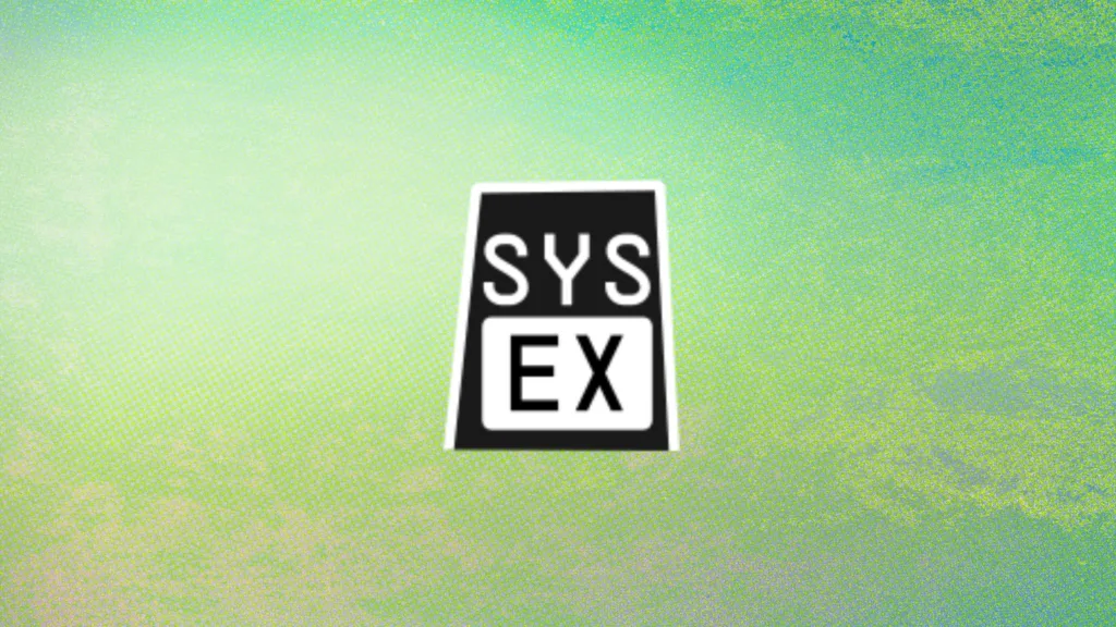 Imagem com a logomarca do Sysex Controls