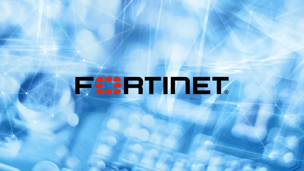 Imagem com a logomarca do Fortinet