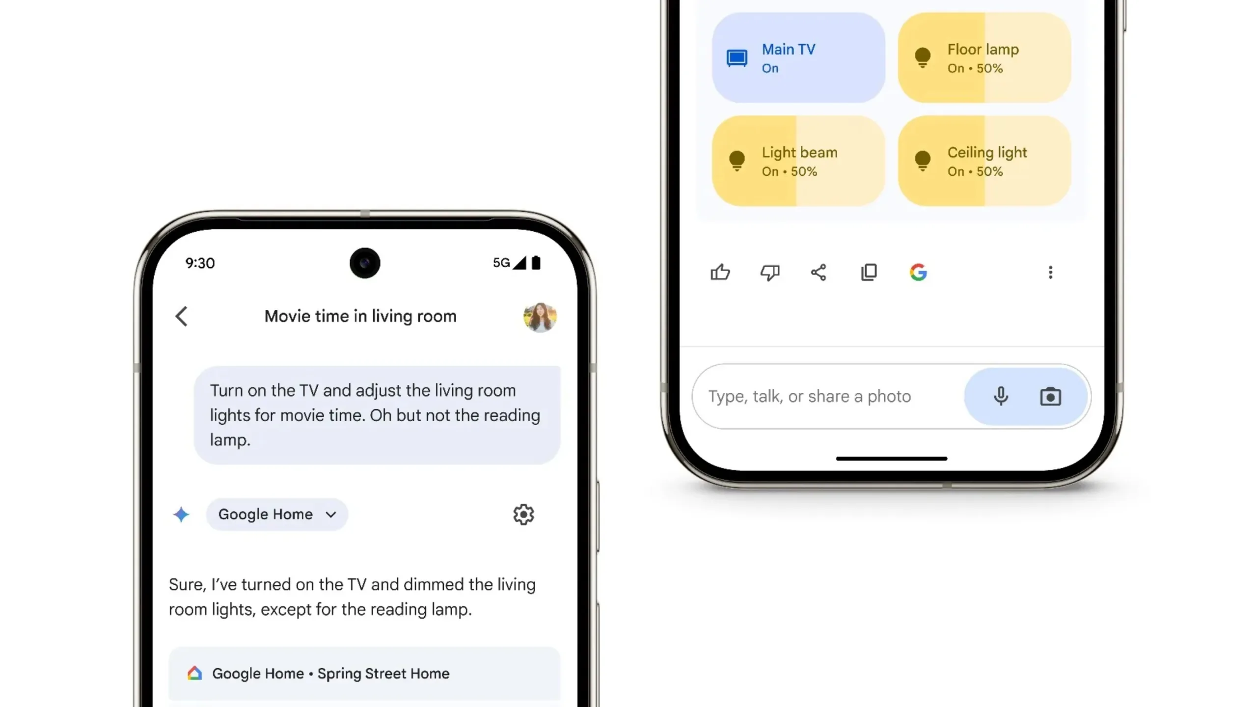 Google lança extensão Gemini no Home para controle por voz natural 2 Imagem de celular com Google Home