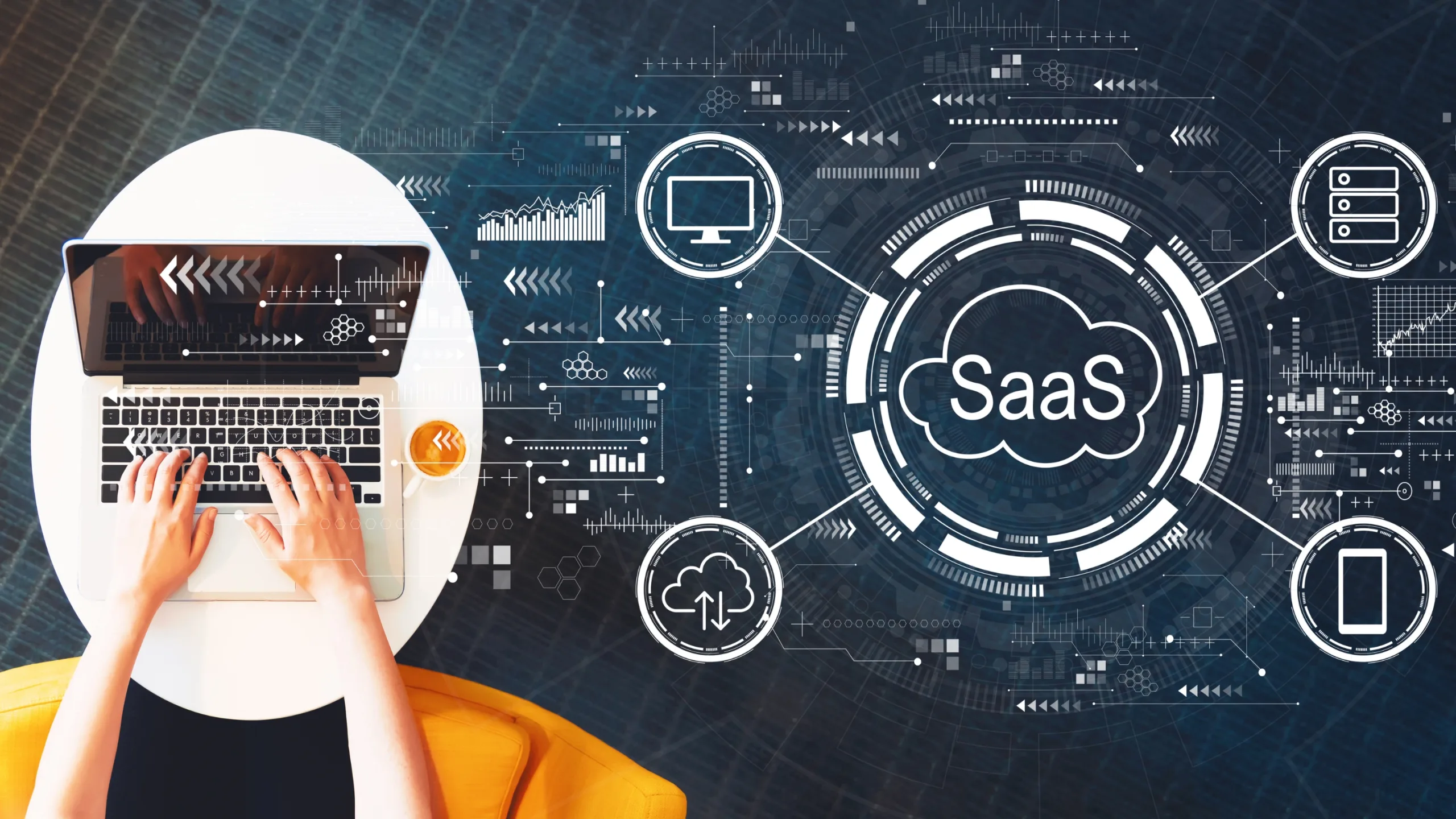 5 estratégias para minimizar riscos de segurança em SaaS 2 Imagem com a logomarca SaaS