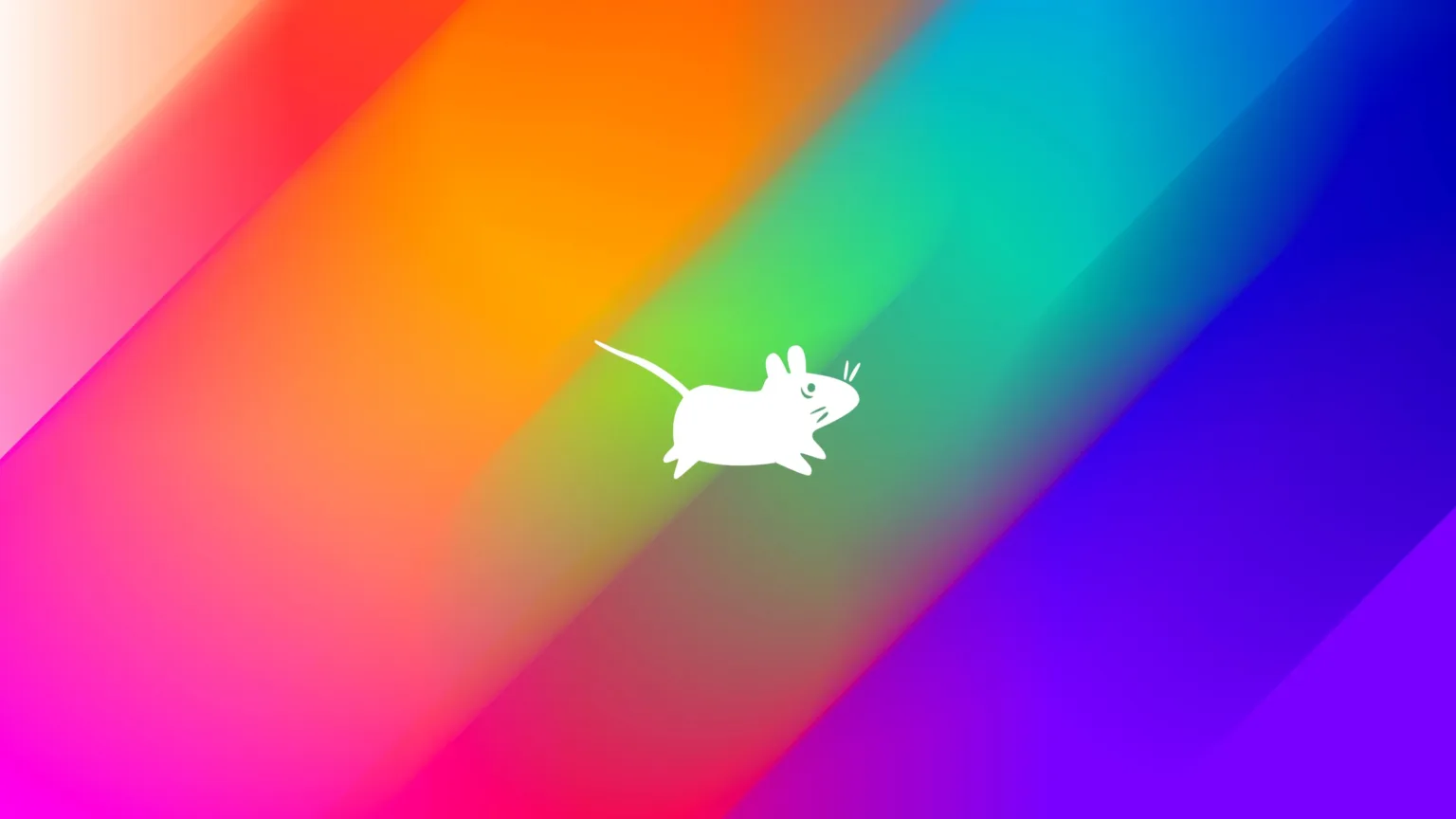 Xfce 4.20 Pre1 lançado para testes com foco em Wayland e melhorias de compatibilidade 1 Logo do Xfce com um fundo em degrade colorido que vai do rosa ao azul, passando por tons de laranja e verde. O logo, um rato branco estilizado, está no centro da imagem