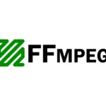 Logotipo oficial do FFmpeg com o ícone em verde e o nome "FFmpeg" em preto, destacando a marca da popular biblioteca de código aberto para processamento de multimídia.