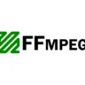 Logotipo oficial do FFmpeg com o ícone em verde e o nome "FFmpeg" em preto, destacando a marca da popular biblioteca de código aberto para processamento de multimídia.