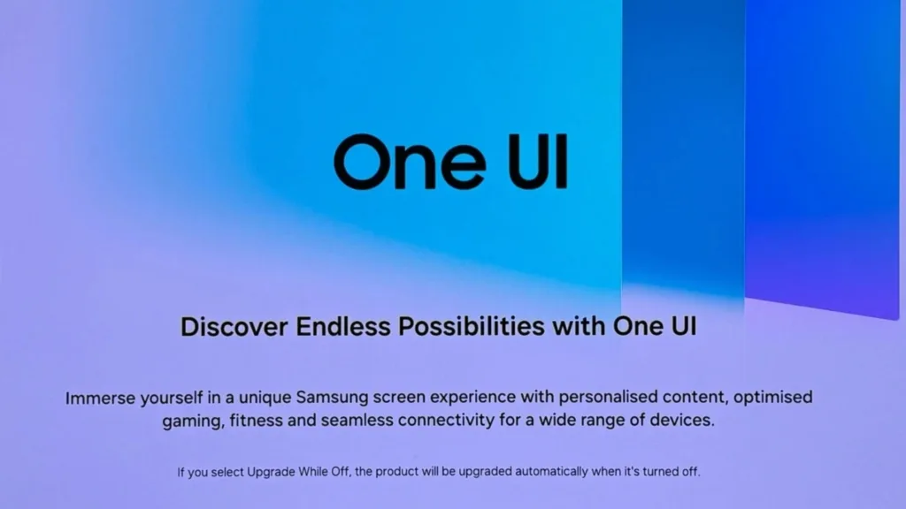 Imagem atualização One UI Tv Samsung