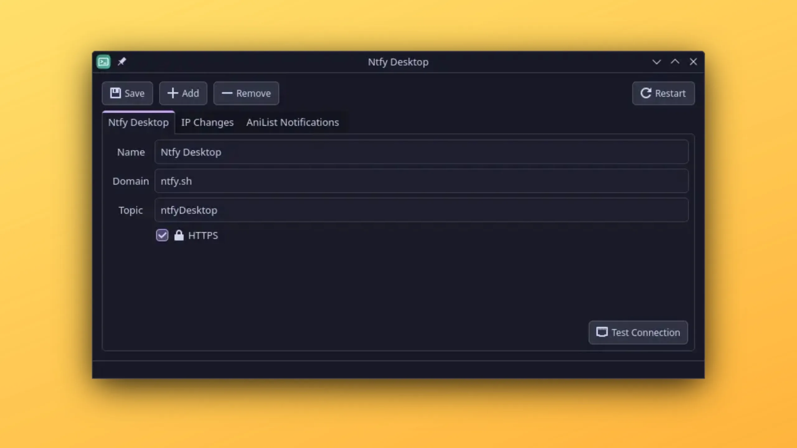 Instale o Ntfy Desktop no Ubuntu, Fedora, Debian e outras distribuições Linux com Flatpak 2 Imagem com a interface do Ntft Desktop