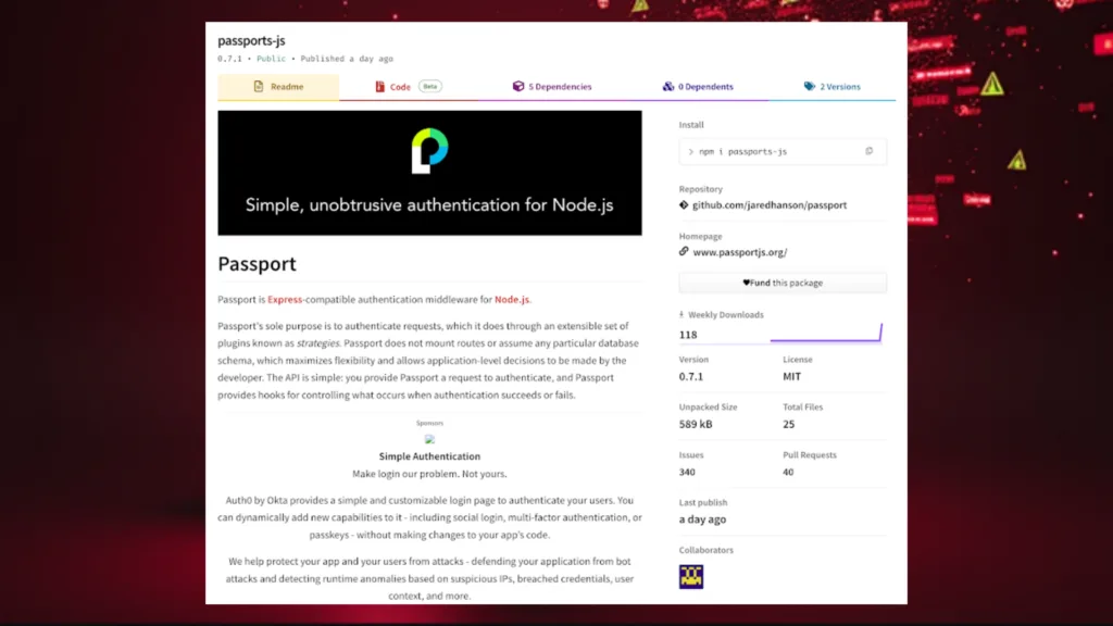 Imagem malware BeaverTail em pacotes npm