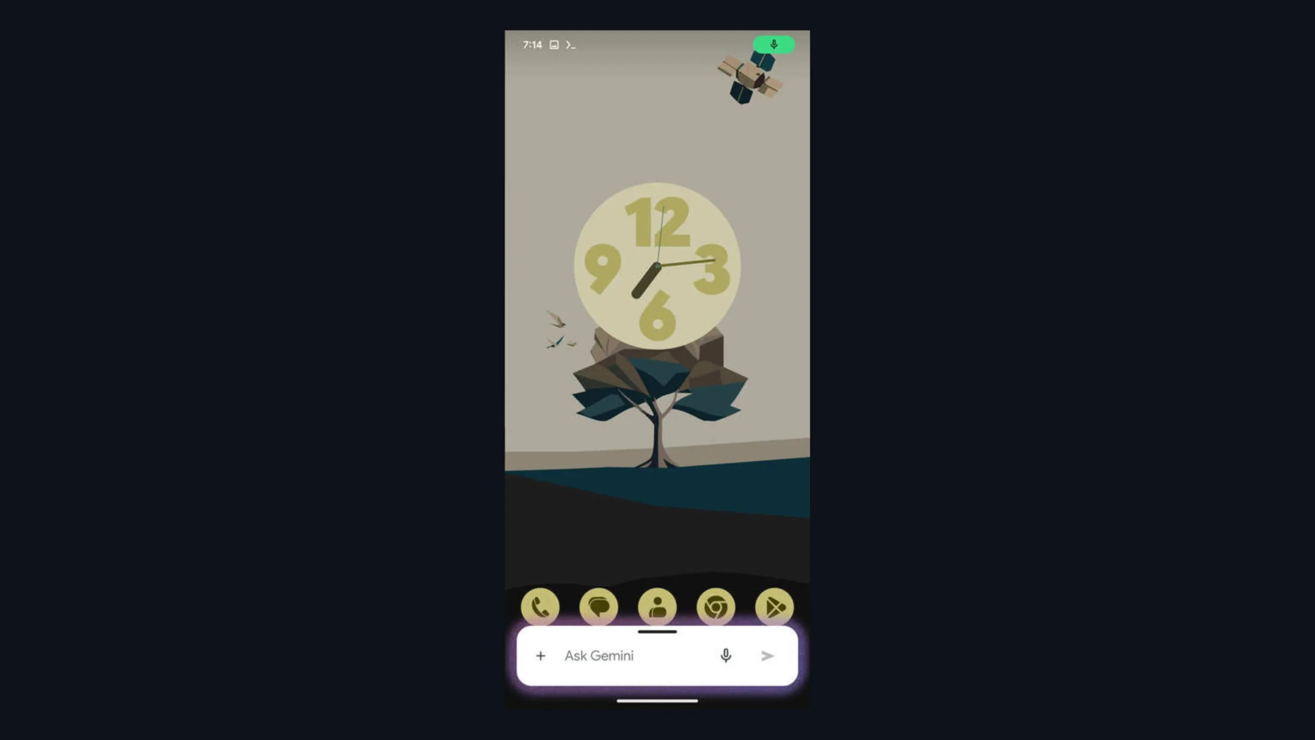 Gemini pode facilitar chamadas e mensagens com tela bloqueada 2 Imagem de tela bloqueada de smartphone com Gemini