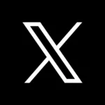 Logo da rede social X em fundo preto, com o símbolo 'X' estilizado em branco.
