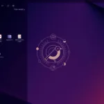 Captura de tela do Ubuntu Lomiri 24.10 com o lançador de aplicativos aberto e ícones do sistema visíveis.