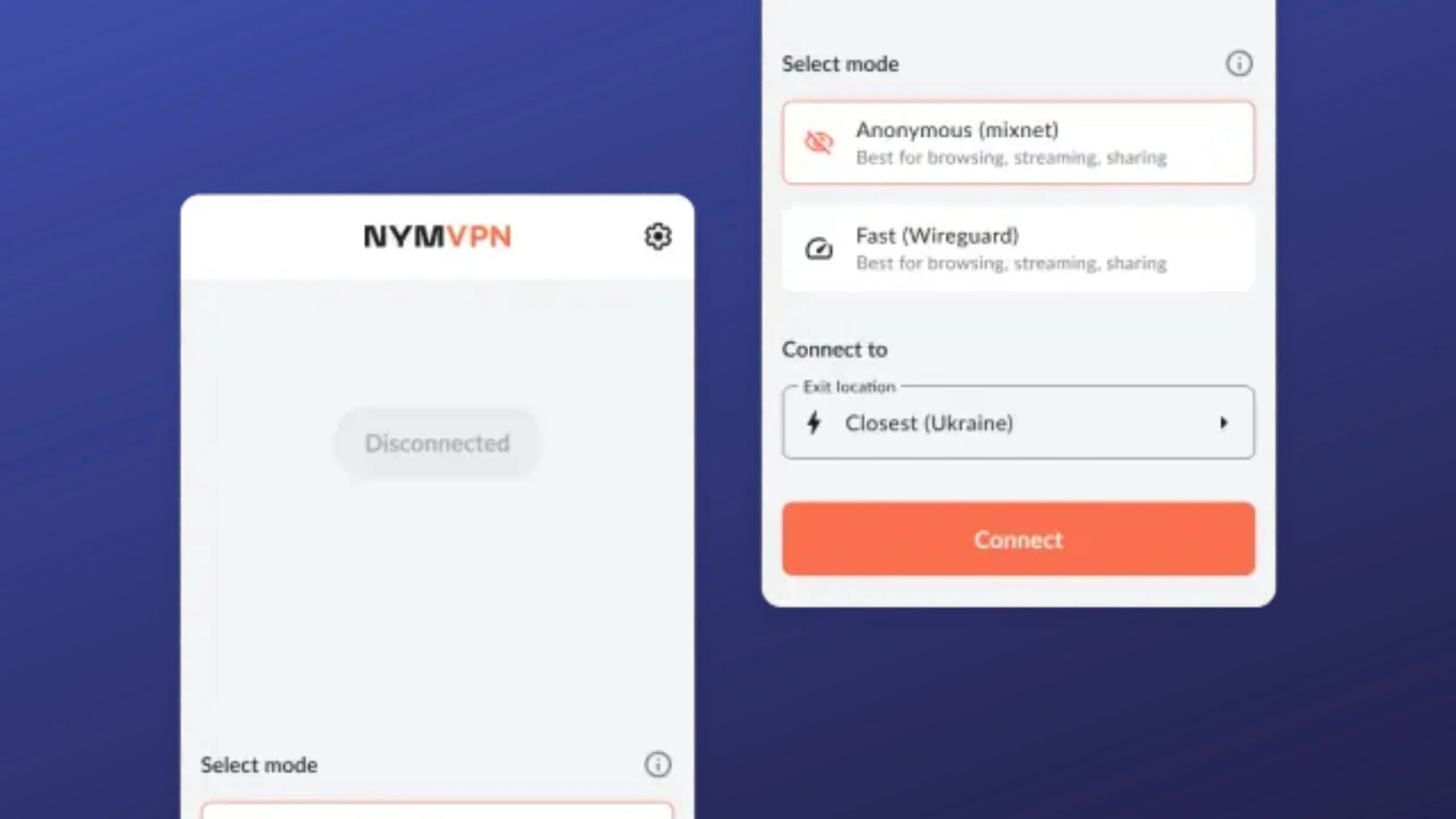 Instale o NymVPN no Ubuntu, Fedora, Debian e outras distribuições Linux com Flatpak 2 Imagem com a interface do NymVPN
