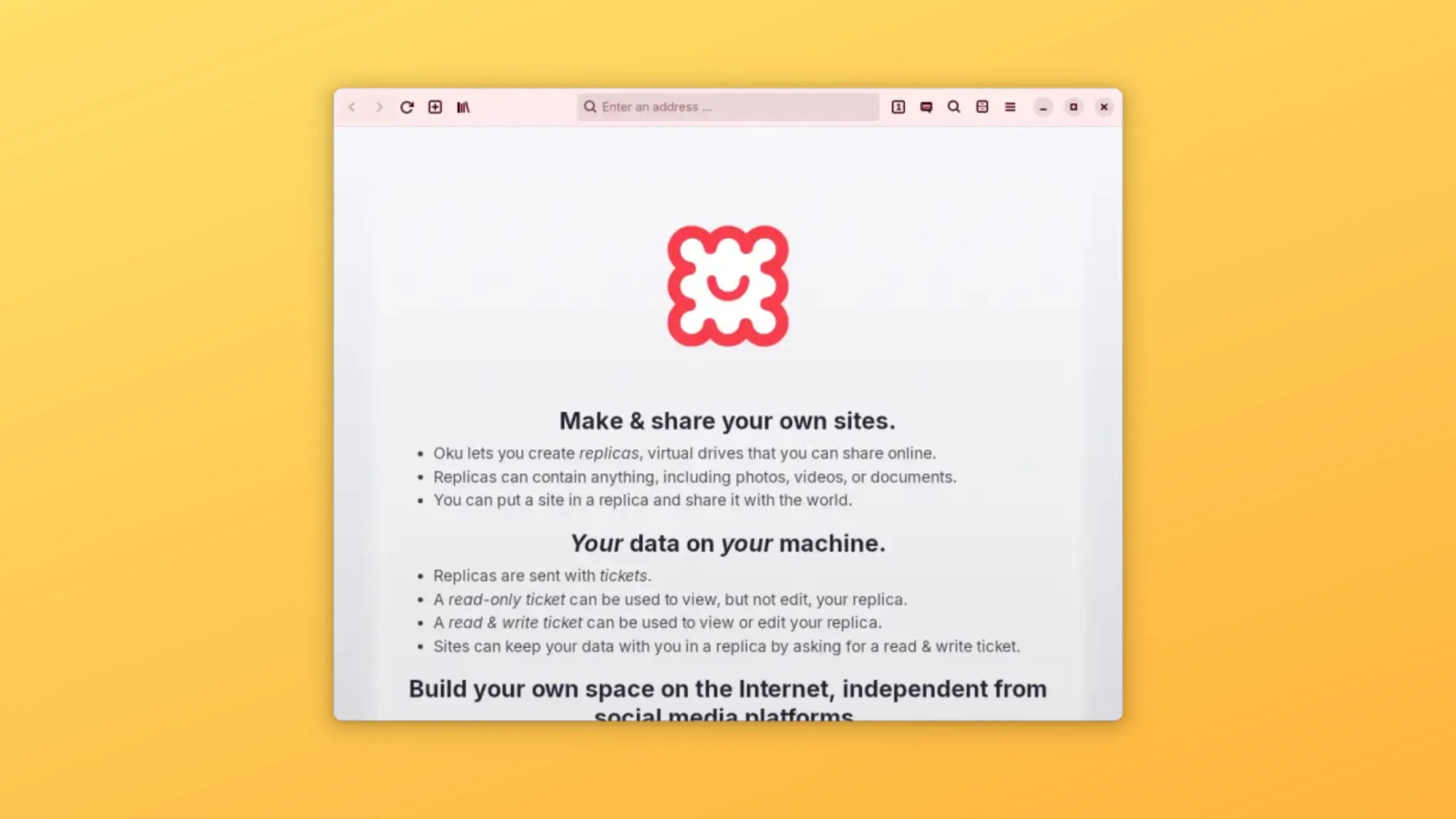 Instale o Oku no Ubuntu, Fedora, Debian e outras distribuições Linux com Flatpak 2 Imagem com a interface do Oku