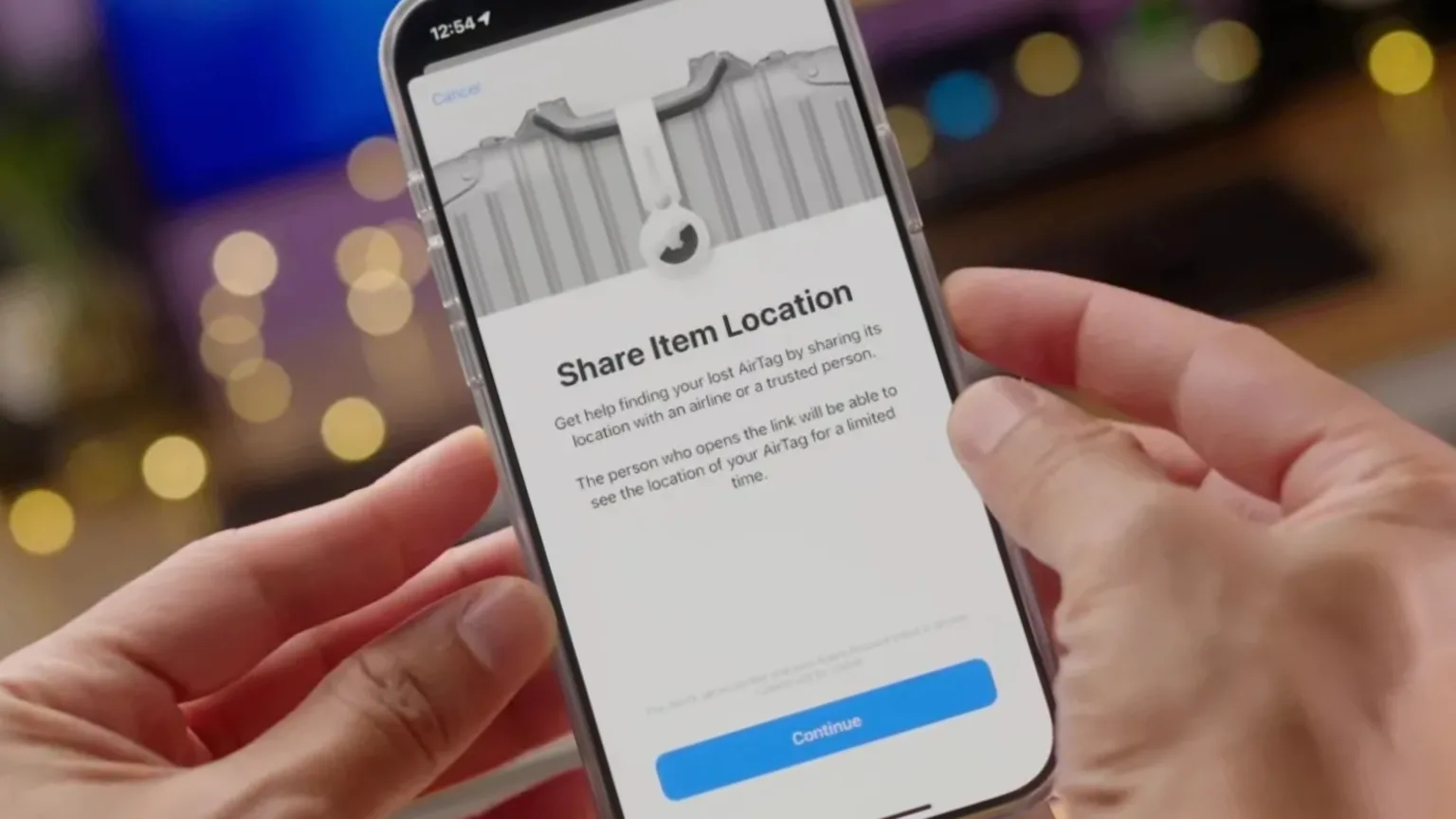 Apple lança recurso ‘Compartilhar Localização de Itens’ no iOS 18.2 em parceria com companhias aéreas 1 AirTags localização iOS 18.2