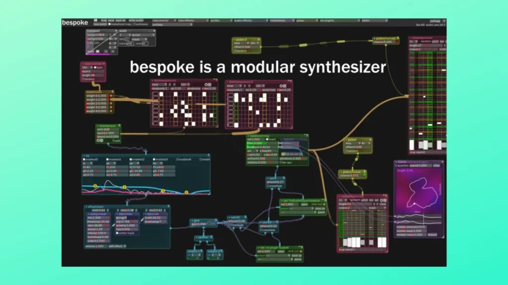 Imagem com a interface do Bespokesynth