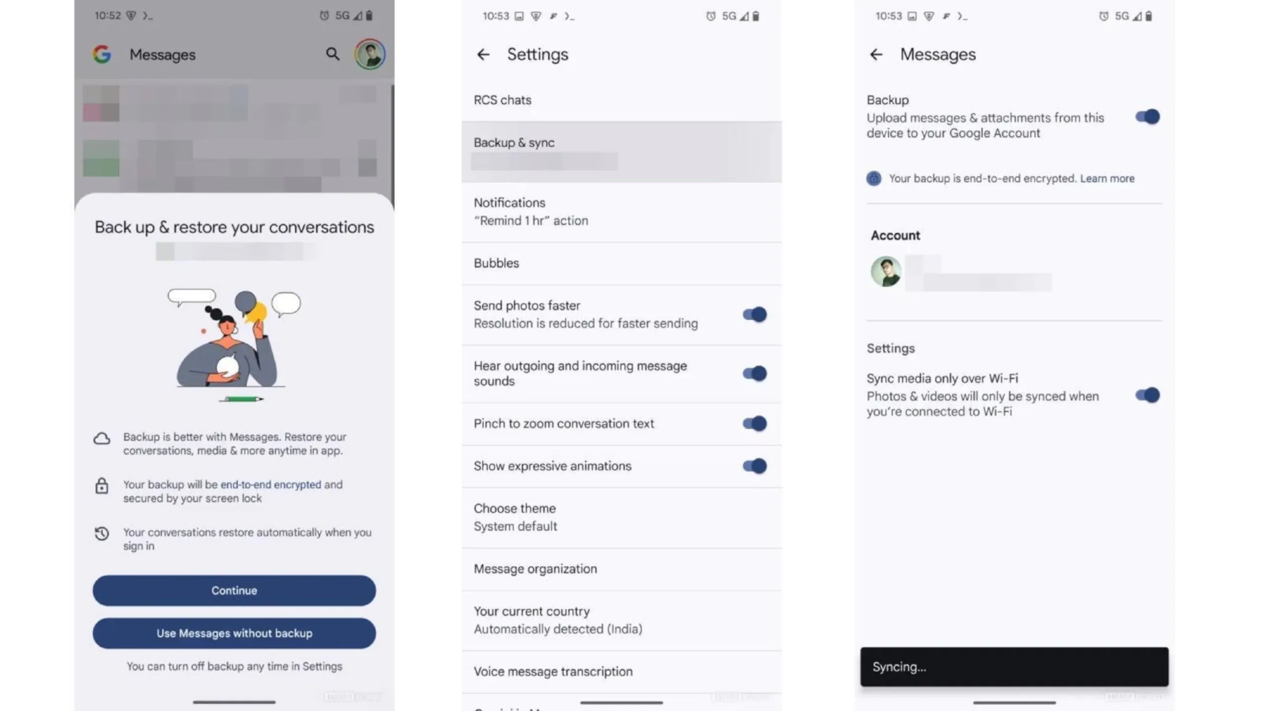 O Google está trabalhando em um recurso de backup e restauração para o Google Messages
