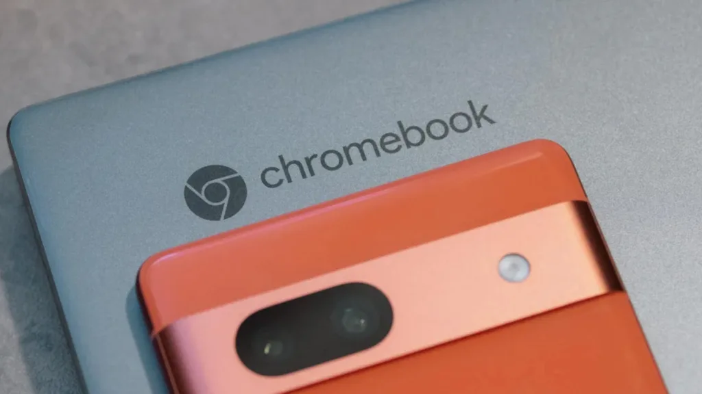 Imagem de Chromebook e smartphone Pixel