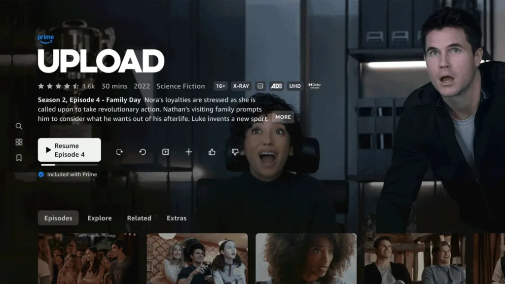 Imagem da interface do Prime Video