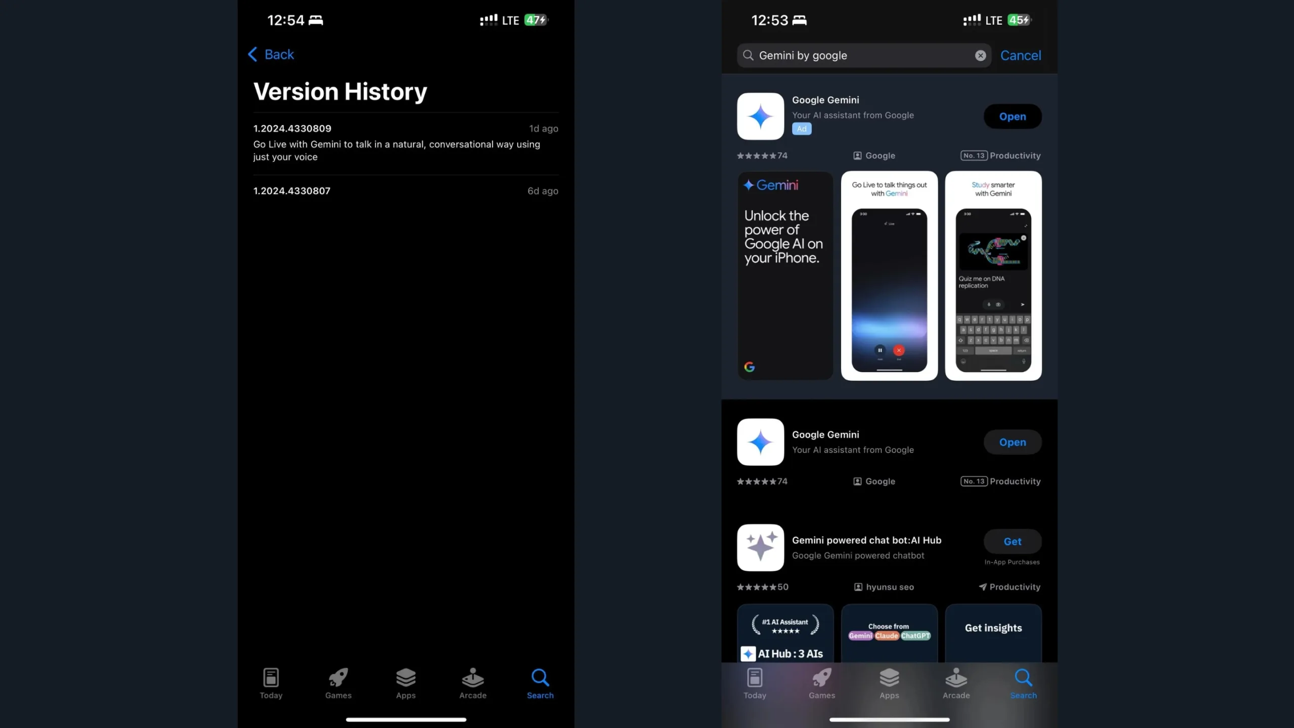 Google Gemini: novo aplicativo para iPhone com suporte ao Gemini Live 2 Imagem de App Gemini Live