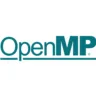 Logotipo do OpenMP, destacando a marca da API amplamente utilizada para programação paralela em linguagens como C, Fortran e C++.