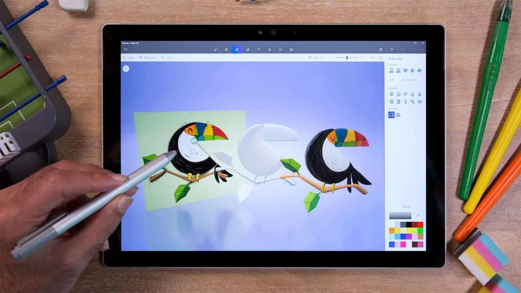 Imagem de interface do Paint 3D