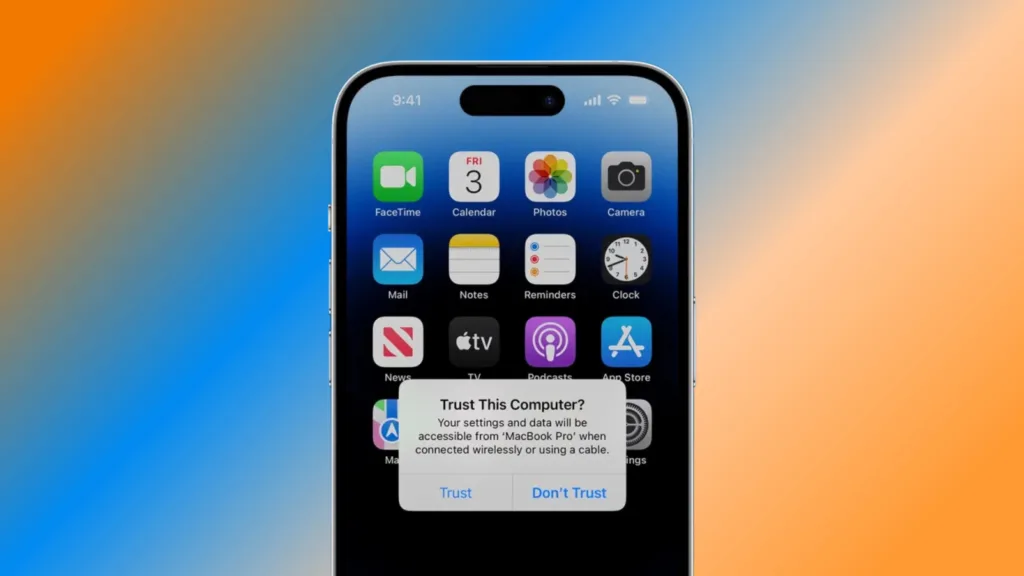 Imagem de iPhone com verificação Face ID