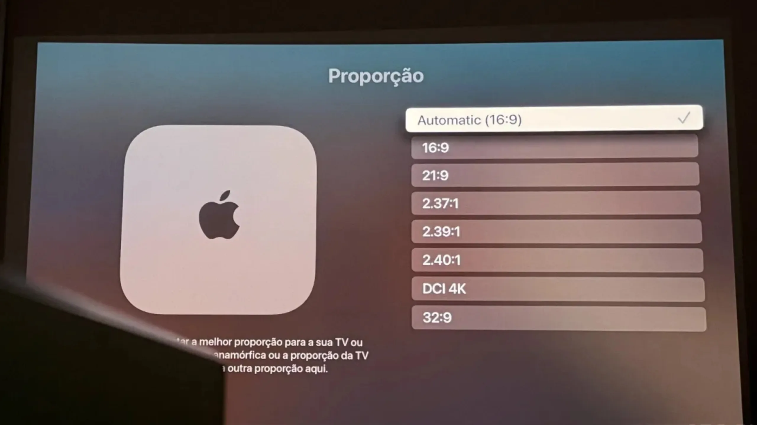 Suporte a novas proporções no tvOS 18.2 2 tvOS 18.2 e os novos formatos suportados