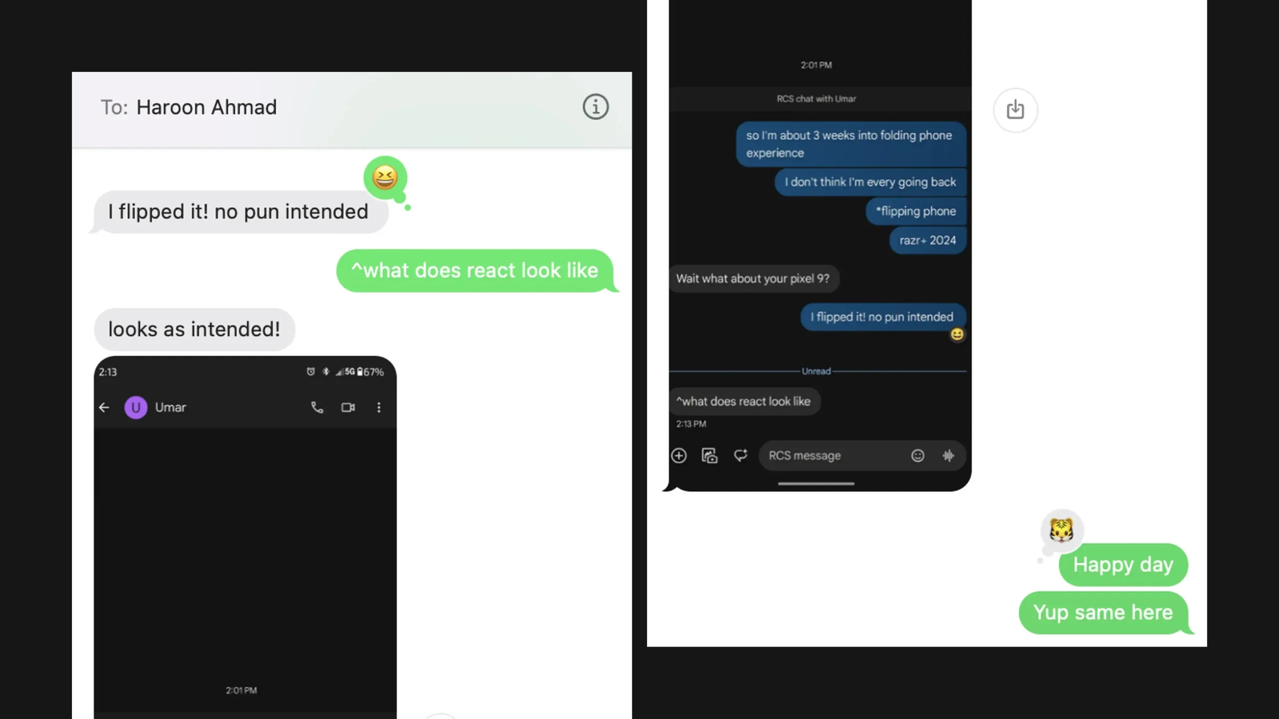 Reações a mensagens RCS de Android finalmente aparecem corretamente no iOS 2 Imagem de mensagens RCS