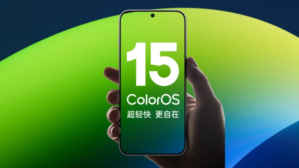 Imagem de smartphone com Color OS 15