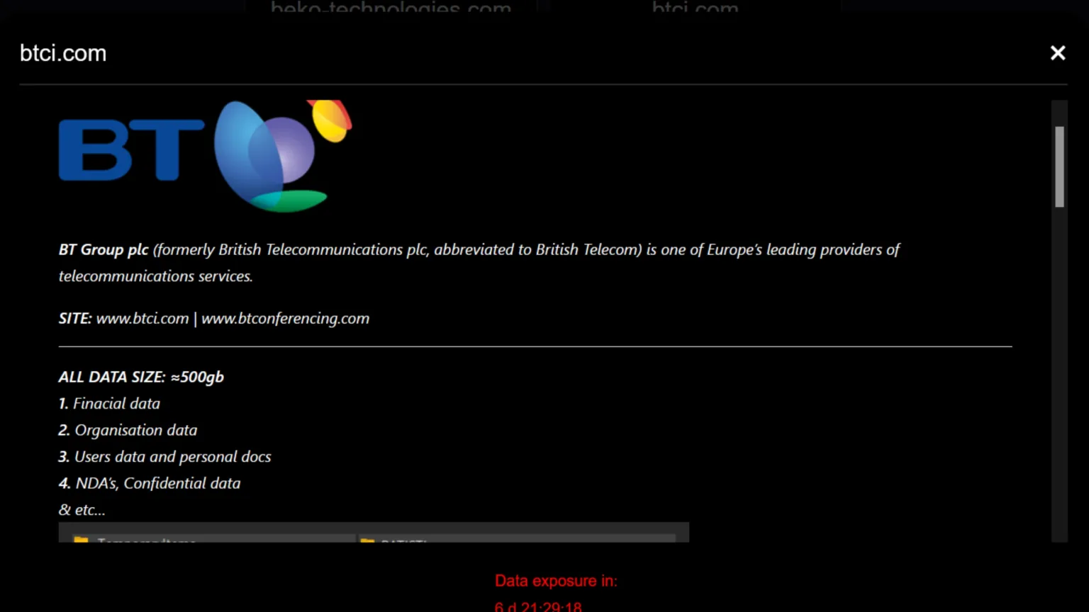 Ataque ransomware desativa servidores do BT Group 1 Ataque de ransomware BT Group