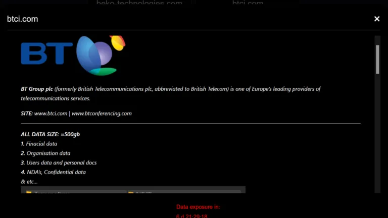 Ataque de ransomware BT Group