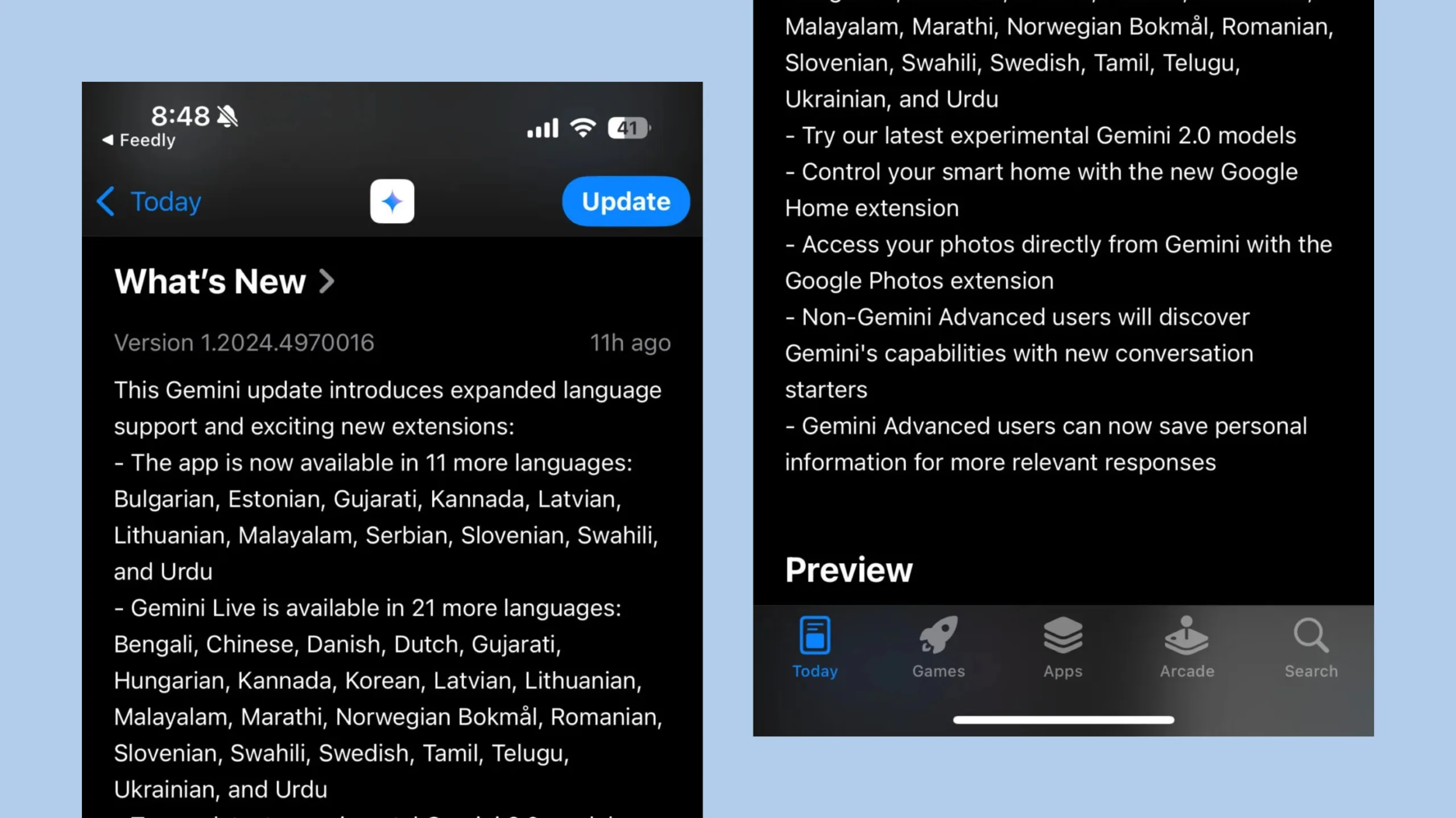 Atualização do Gemini iOS: Novos recursos e suporte a mais idiomas 2 Atualização Gemini iOS