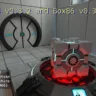 Screenshot do jogo Portal com RTX rodando no Steam em uma máquina ARM64 equipada com uma RTX4060. O ambiente apresenta uma sala de teste futurista com uma porta circular e um cubo iluminado por luzes vermelhas no centro.