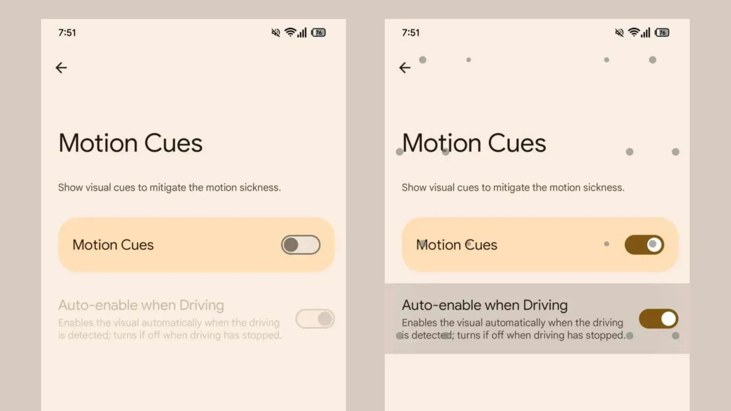 Vehicle Motion Cues